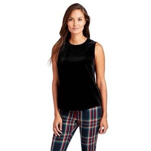 Vineyard Vines Women's Sleeveless Velvet Top Jet Black Keyhole Back Size‎ Medium
